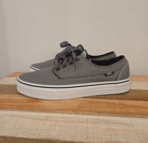 Van's Sneakers Gray Canvas Skateboard Shoes Unisex Adult Men's 7 Woman's 8.5